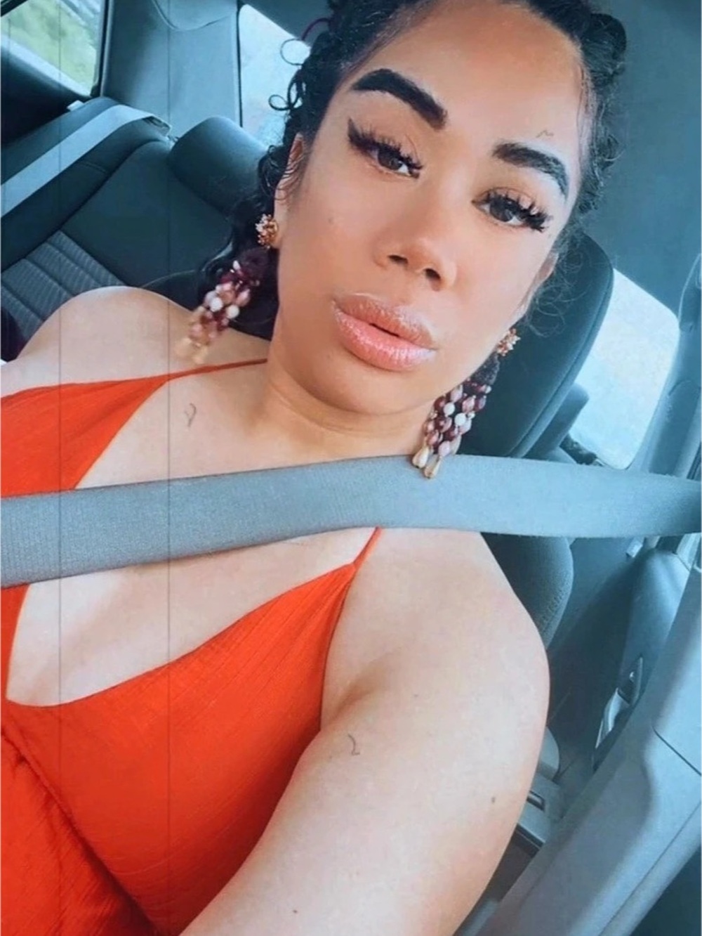 Orange Ruffle Maxi Dress Like New